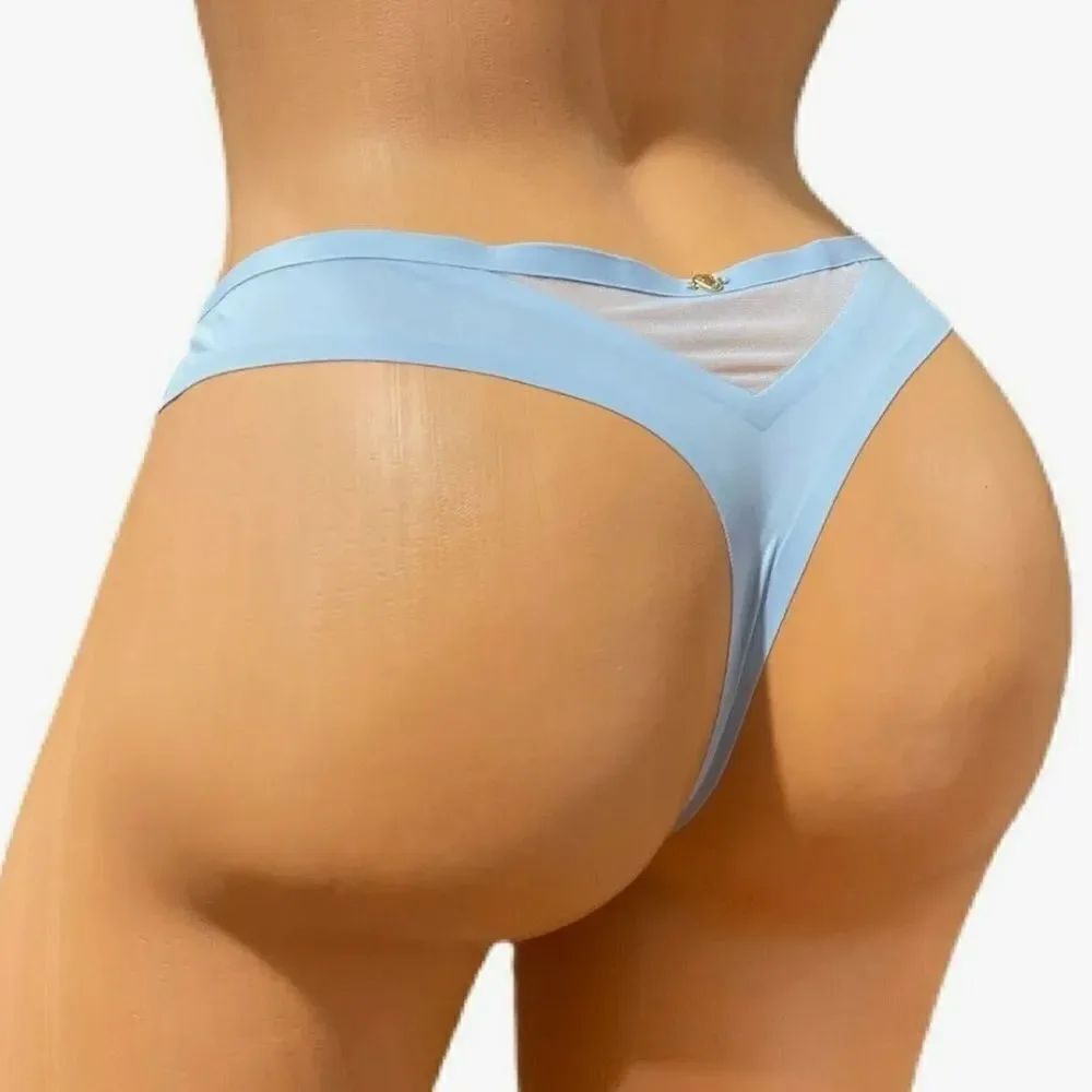 Victoria's Secret Very Sexy Illusions Mesh Detail Sexy Thong panty Blue